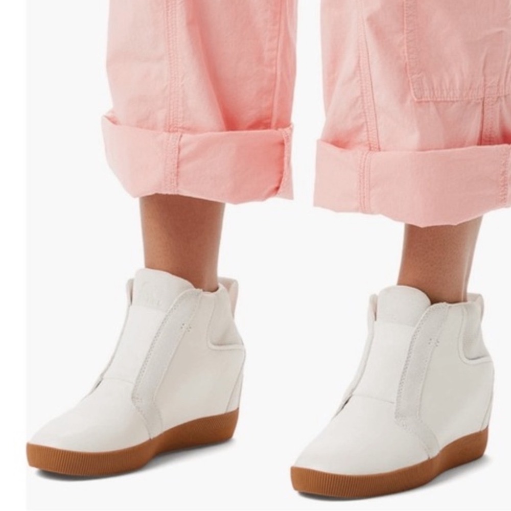 Sorel Out N About Wedge Leather Bootie, Ankle Boots White/Sea Salt, Size‎ 10 NWT - Picture 10 of 16
